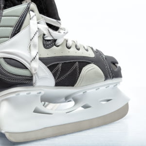 Picture of black skate with white accents