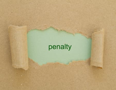 picture of text "penalty" under paper peeled back to show the text