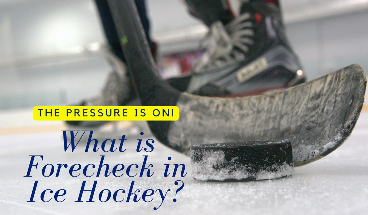 What is Forecheck in Ice Hockey? Skates with Stick coveting a puck