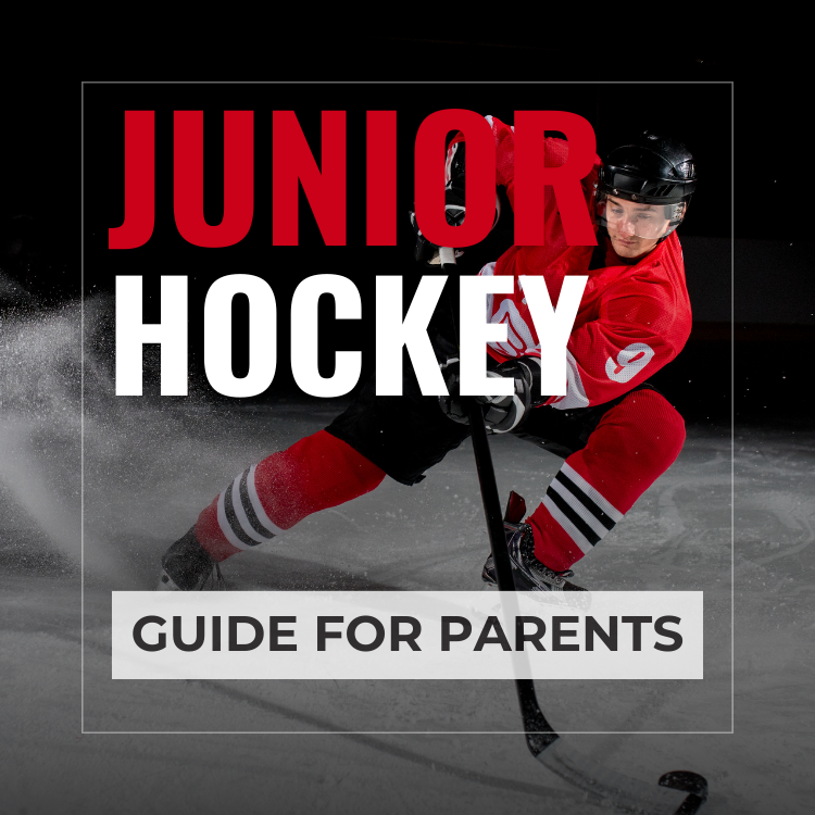 Junior Hockey with picture of ice hockey player. Guide for Parenst